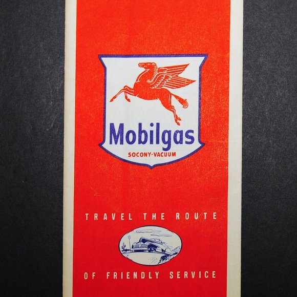 Vintage 1952 NEBRASKA & Adjoining States Travel Road Map Mobil Gas Wall Decor - Picture 2 of 8